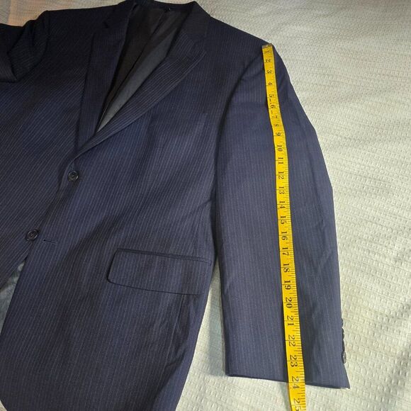 Jos. A. Bank 1905 Tailored Fit Navy Pinstripe Wool Suit Coat 46R - Picture 13 of 15